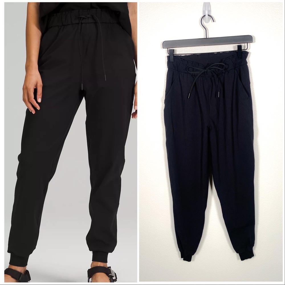 Lululemon stretch high rise jogger full length black size 6
